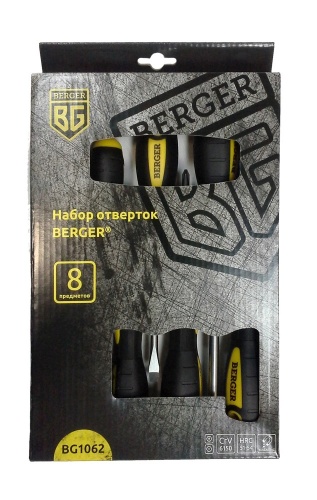 Набор отверток 8 предметов BERGER BG1062 — купить в интернет-магазине amurinstrument.ru с доставкой по Хабаровску | Каталог с характеристиками и ценами набор отверток 8 предметов berger bg1062, купить metabo, купить husqvarna, купить bosch, купить makita, купить hitachi, купить hikoki, купить oregon, купить stihl