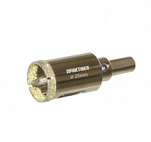 коронка алмазная практика "профи" по керамограниту/керамике 25х70мм, пилотное сверло, (1шт) блистер, купить metabo, купить husqvarna, купить bosch, купить makita, купить hitachi, купить hikoki, купить oregon, купить stihl