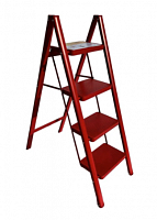 стремянка стальная особопрочная, модель dls404r ( красный цвет), 4 ступени, 92 , купить metabo, купить husqvarna, купить bosch, купить makita, купить hitachi, купить hikoki, купить oregon, купить stihl