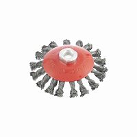 щетка для ушм, 115 мм, м14, "тарелка", крученая проволока  0,5 мм// matrix, купить metabo, купить husqvarna, купить bosch, купить makita, купить hitachi, купить hikoki, купить oregon, купить stihl