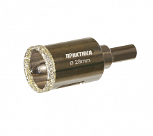 коронка алмазная практика "профи" по керамограниту/керамике 28х70мм, пилотное сверло, (1шт) блистер, купить metabo, купить husqvarna, купить bosch, купить makita, купить hitachi, купить hikoki, купить oregon, купить stihl
