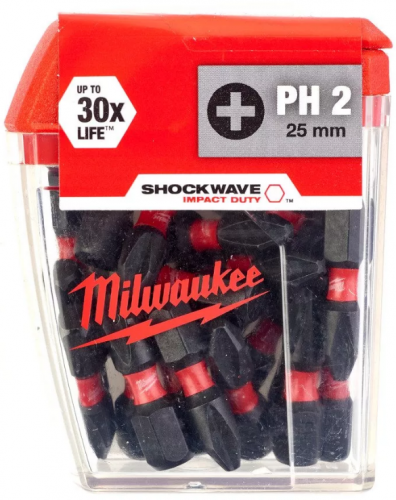 насадка milwaukee shockwave ph2 25мм (25шт), купить metabo, купить husqvarna, купить bosch, купить makita, купить hitachi, купить hikoki, купить oregon, купить stihl
