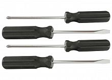 набор отверток 4шт(sl5x100,6x100, ph1x100,2x100), углеродистая сталь, пластиковая  рукоятка //sparta, купить metabo, купить husqvarna, купить bosch, купить makita, купить hitachi, купить hikoki, купить oregon, купить stihl