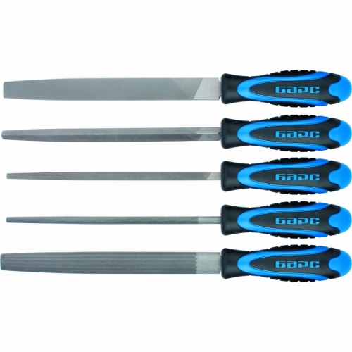 набор напильников 200 мм, 5шт., двухкомпонентная рукоятка // барс, купить metabo, купить husqvarna, купить bosch, купить makita, купить hitachi, купить hikoki, купить oregon, купить stihl