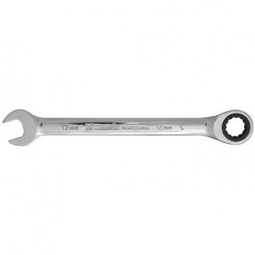 ключ комбинированный трещоточный, 12мм, crv, зеркальный хром// matrix professional, купить metabo, купить husqvarna, купить bosch, купить makita, купить hitachi, купить hikoki, купить oregon, купить stihl