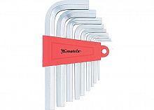 набор ключей имбусовых hex, 1,5–10 мм, crv,  9 шт., короткие,  сатин.// matrix, купить metabo, купить husqvarna, купить bosch, купить makita, купить hitachi, купить hikoki, купить oregon, купить stihl