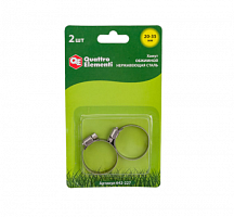 хомут обжимной quattro elementi  20-35 мм, нержавеющая сталь, 2 шт, в блистере, купить metabo, купить husqvarna, купить bosch, купить makita, купить hitachi, купить hikoki, купить oregon, купить stihl